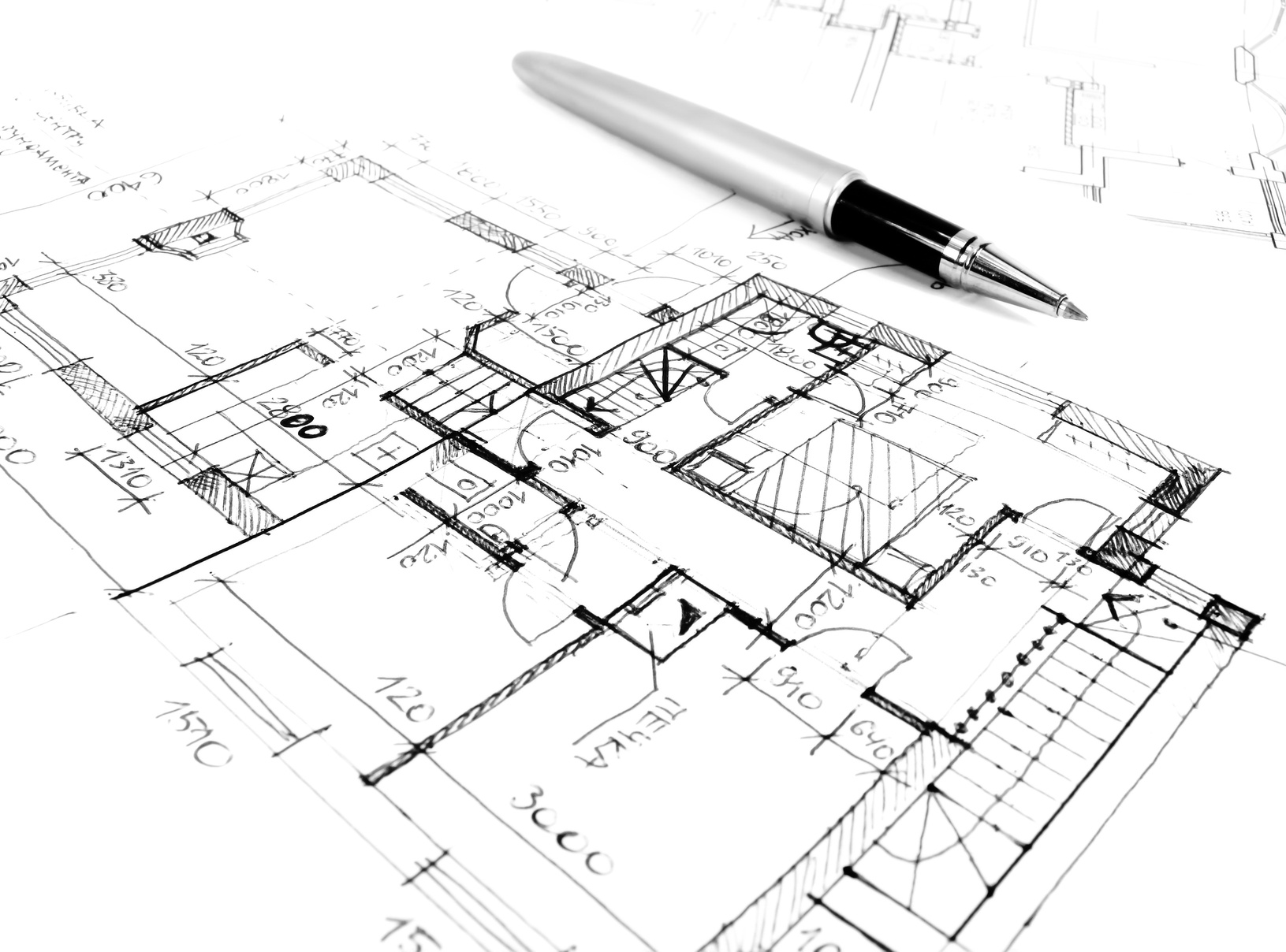 architectural drawing plan of house project - architecture, engi